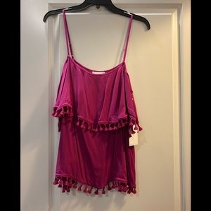 1. State Pink Tassel Tank Top